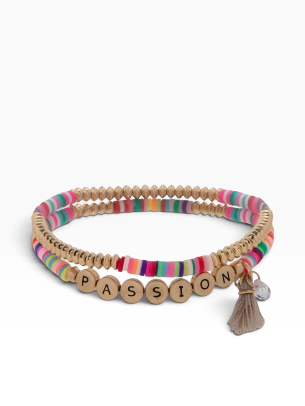 Lonna & Lilly Gold-Tone 2-Pc. Set Passion Multicolor Beaded stretch bracelet set